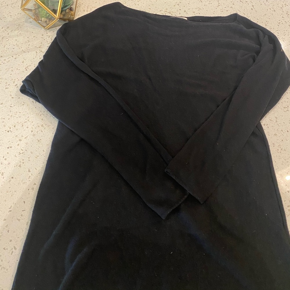 Babaton sweater in black,one shoulder, almost off